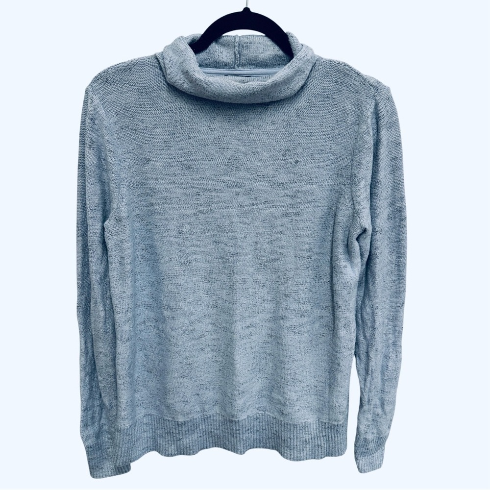 J. Jill Wearever Cowl Neck light blue cotton blend sweater Size M